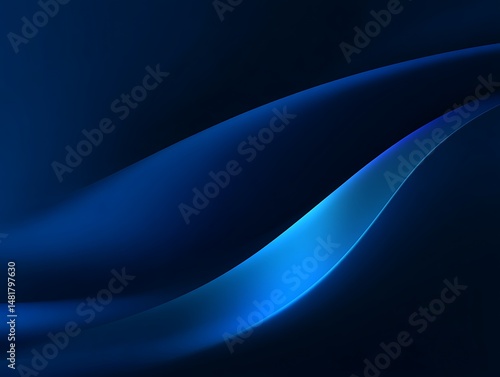 Dark blue abstract background with smooth gradients and neon accents.