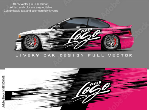 car livery graphic vector. abstract grunge background design for vehicle vinyl wrap and car branding