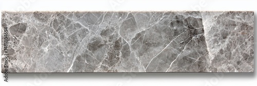Grey marble slab texture with detailed veining on a clean white background ideal for luxury designs architecture visualization or elegant material samples 