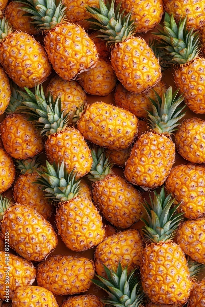 Fresh pineapples, a vibrant display Fresh pineapples, a vibrant display
