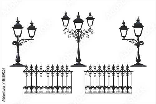 Wrought Iron Fence Seamless Art Deco