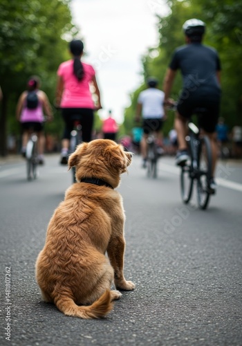 Photo of Dog Watching Cycli...