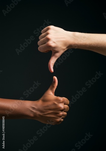 Photo Two Hands Gesturing T...