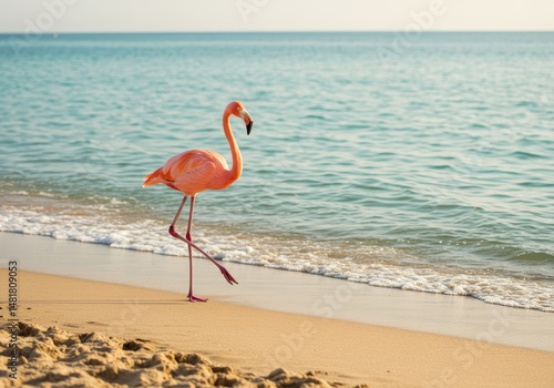 Photo of Flamingo Wading on...