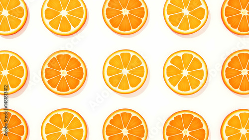 Vibrant tropical orange slice pattern, a refreshing and energetic design evoking summer, health, and the juicy sweetness of citrus fruits in a clean, modern style