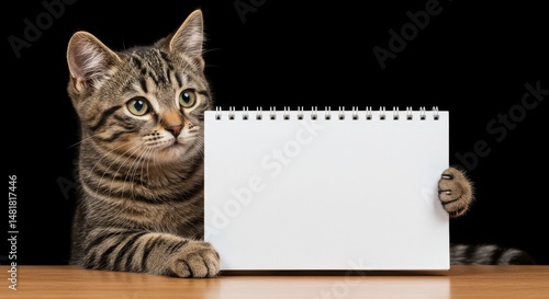Photo of Tabby Cat Holding ...