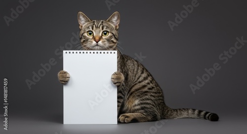 Photo of Tabby Cat Holding ...