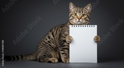 Photo of Tabby Cat Holding ...