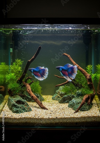 Photo of Two Colorful Betta...