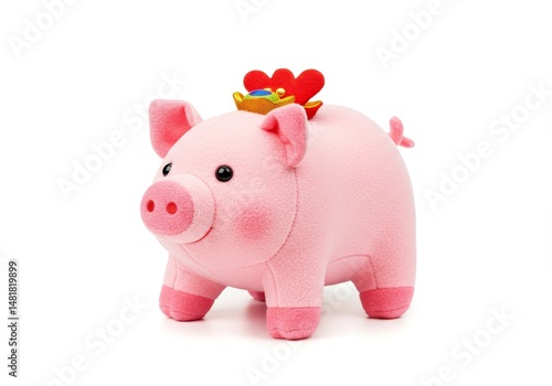 Pink Piggy Bank Toy Wearing...