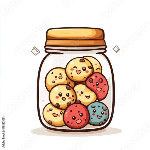 Cute cookies in a jar