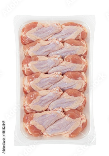 Raw Chicken Wings in a Plas...