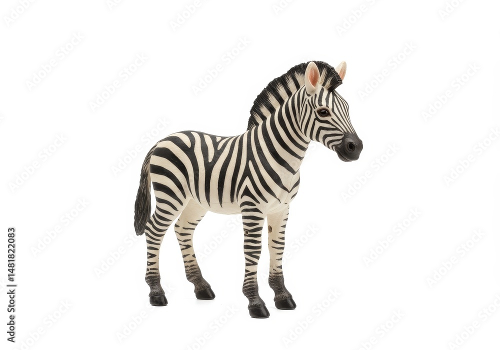 Obraz premium Realistic Zebra Isolated on White Background