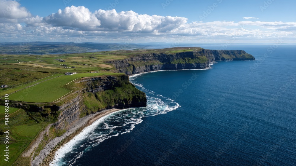 Coastal landscape with cliffs and ocean Coastal landscape with cliffs and ocean