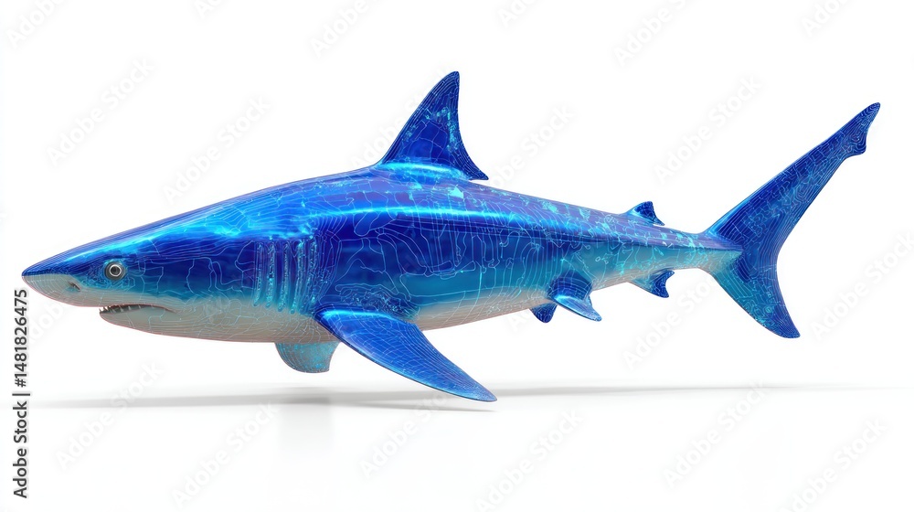 Fototapeta premium Oceanic shark, digitally rendered