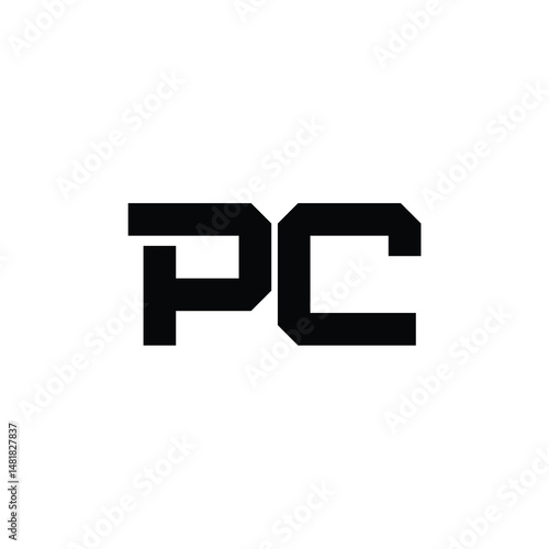 PC monogram logo design letter text name symbol monochrome logotype alphabet character simple logo