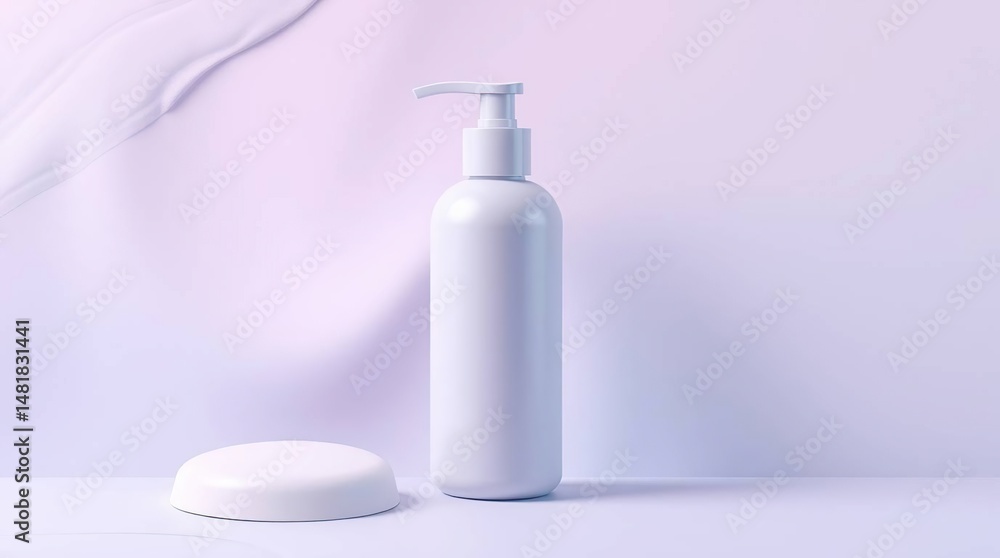 White Lotion Dispenser with Minimalist. White Lotion Dispenser with Minimalist.