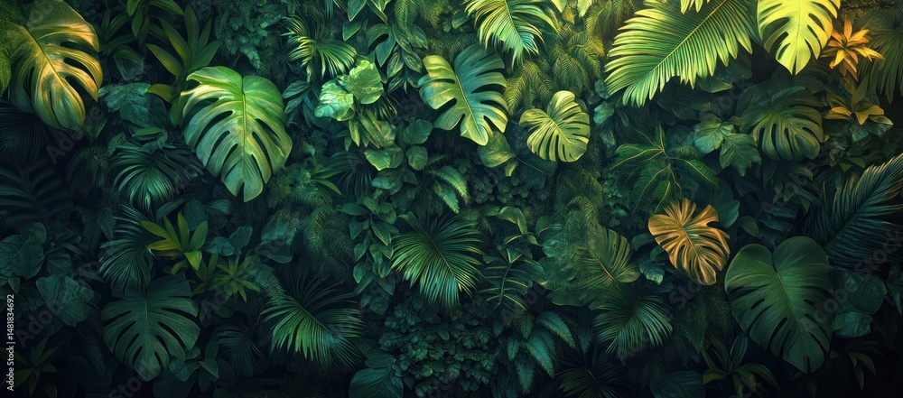 Lush Tropical Foliage Wall Lush Tropical Foliage Wall
