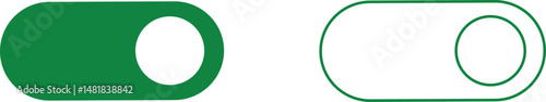Power on button icon set. Turn on switch button. On toggle switch buttons. On vector with green color collection isolated on transparent background.