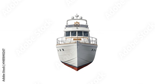 Stylish light gray yacht illustration