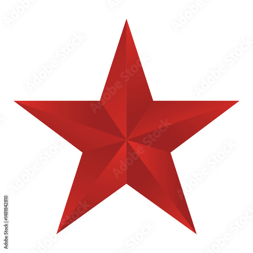 Red USSR soviet star 3D shape. The five-pointed star, the emblem of the Soviet Union