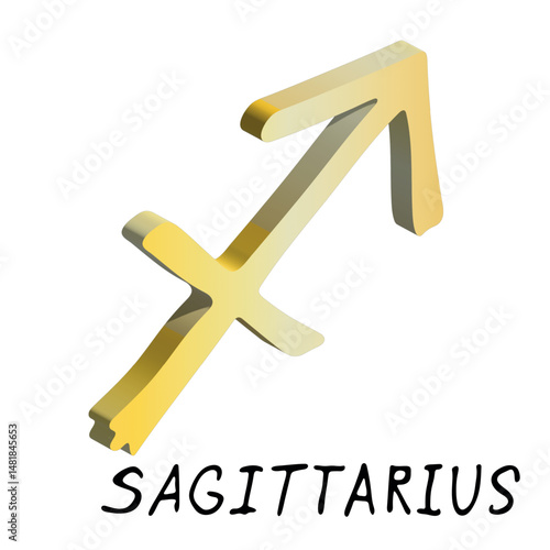 3d sagittarius zodiac sign Esoteric symbol Astrology clipart Element for design