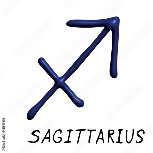 3d sagittarius zodiac sign Esoteric symbol Astrology clipart Element for design