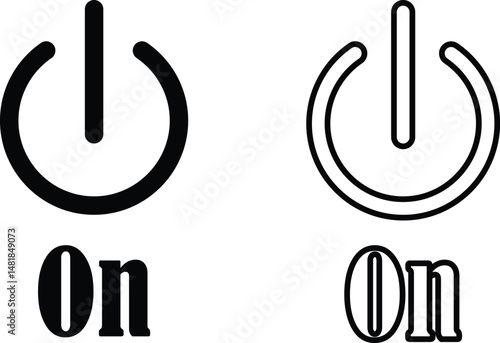 Power on button icon set. Turn on switch button. On toggle switch buttons. On vector with green color collection isolated on transparent background.