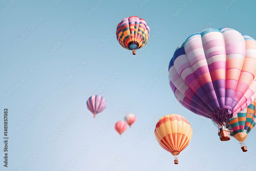Fototapeta premium Vivid hot air balloon festival banner with vibrant balloons and crisp design details.