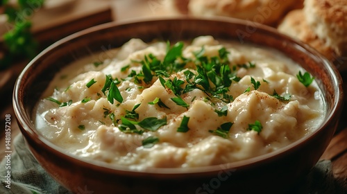 Wallpaper Mural Creamy Seafood Chowder with Parsley Garnish Torontodigital.ca