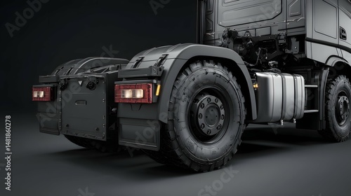 Vivid, high-res truck mud flap imprint on rugged black material, perfect for branding displays.