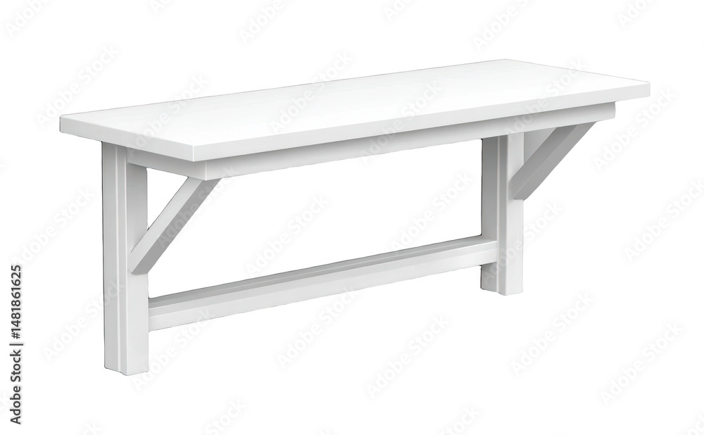 White wall mounted desk with simple design and sturdy support, perfect for small spaces and modern interiors White wall mounted desk with simple design and sturdy support, perfect for small spaces and modern interiors