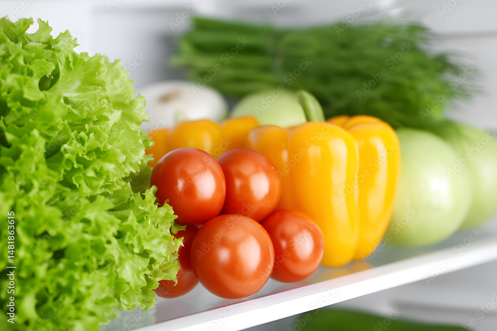 Fresh Vegetables in Refrigerator Fresh Vegetables in Refrigerator