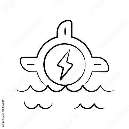 Check out premium hand drawn icon of hydro energy