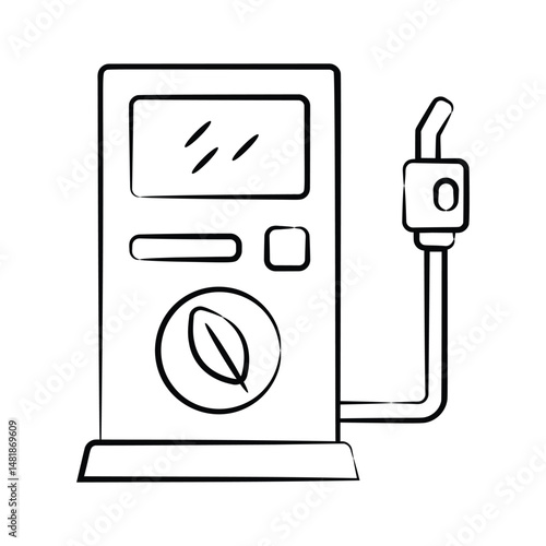 Download our premium hand drawn icon of fuel pump