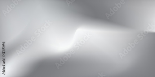 Silver foil background with metal mirror texture. Chrome gradient surface with light like could  modern arts