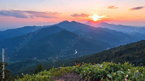 sunset in the mountains