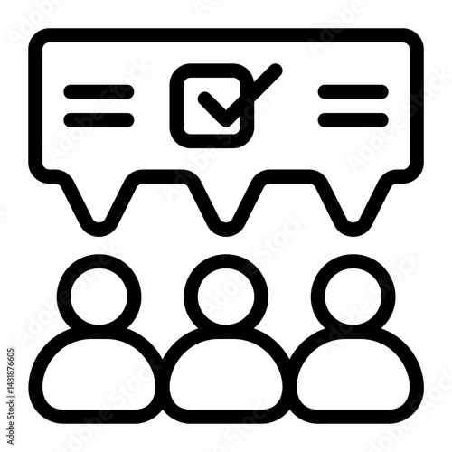 Team consensus Line Icon