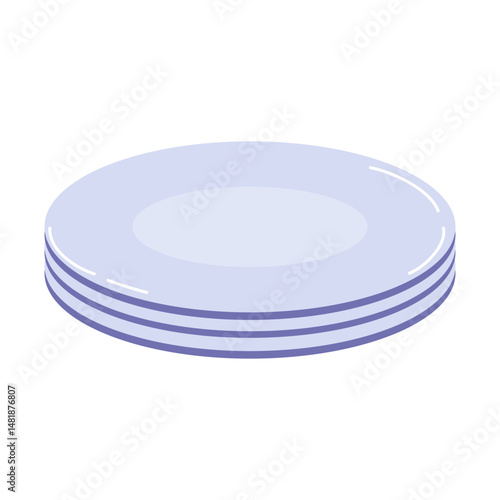 Stacked plates arranged neatly on a table in a simple dining setting