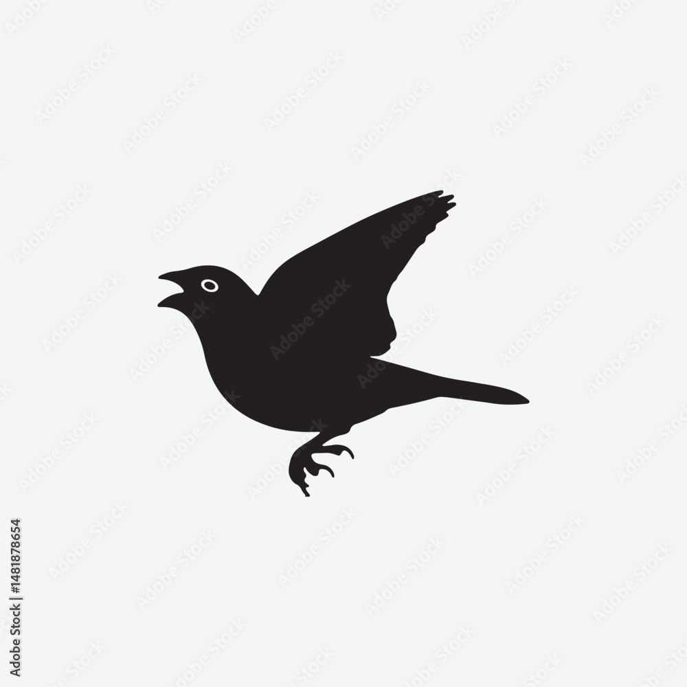 Obraz premium Indigo Bunting Silhouettes on White Background - Stunning Bird Art