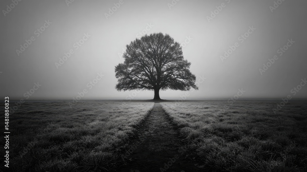 Obraz premium Lone Tree in Field