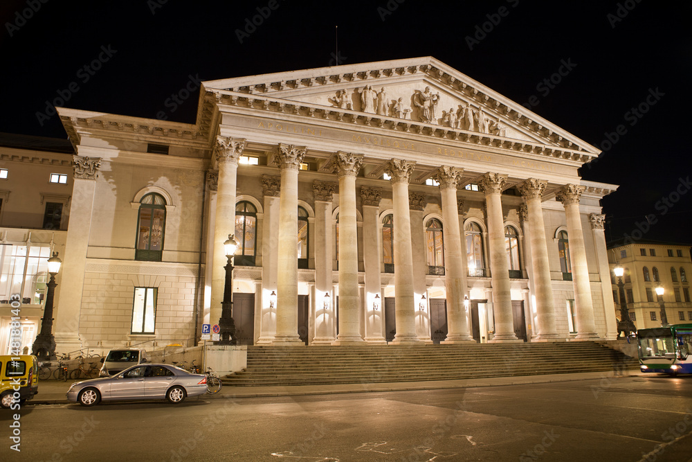 Fototapeta premium Munich Germany National Theater night view exterior