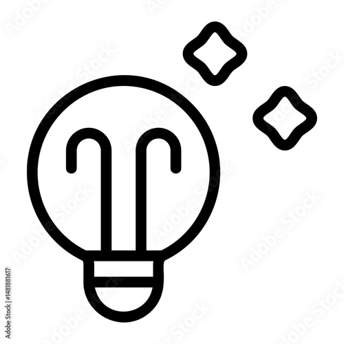 Lightbulb Moment Line Icon