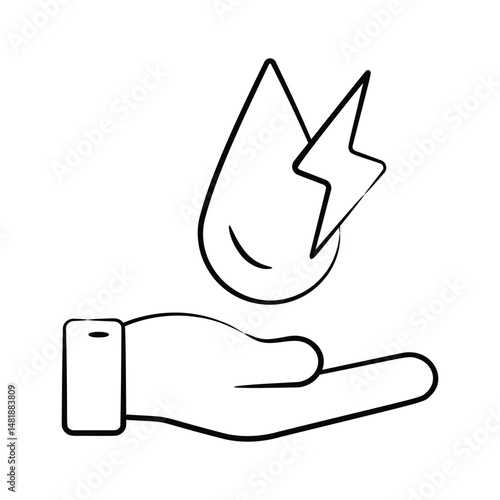Trendy drawing style icon of water energy concept