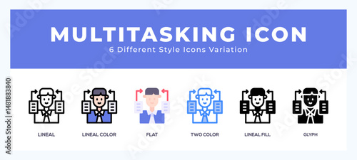 Multitasking icon for websites and apps. vector illustration