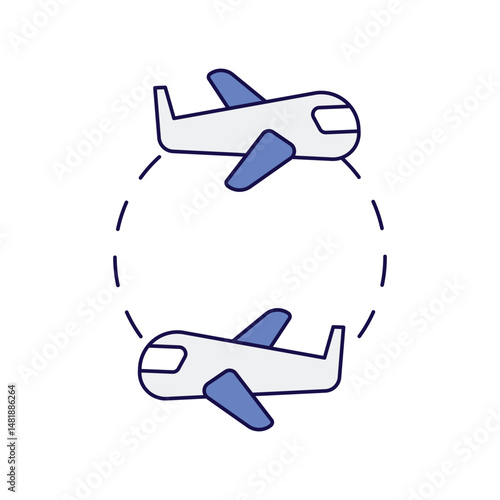 Transit  color line icon with white background vector stock illustration
