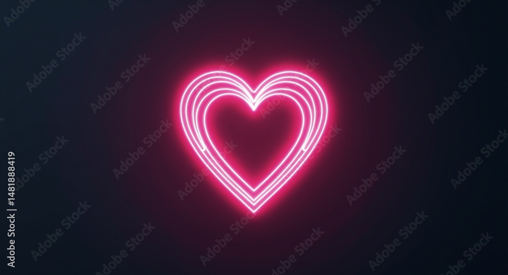 Luminous Heart A Glowing Symbol of Love in Vibrant Neon on a Dark Backdrop Luminous Heart A Glowing Symbol of Love in Vibrant Neon on a Dark Backdrop
