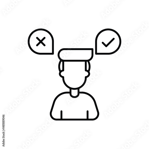 Decision Making icon vector stock illustration