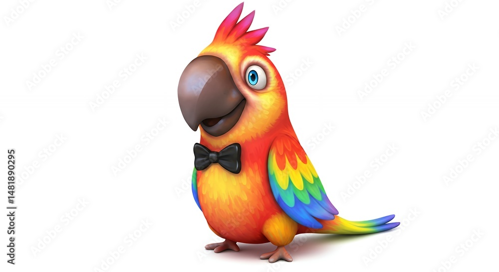 Naklejka premium Cheerful colorful parrot illustration