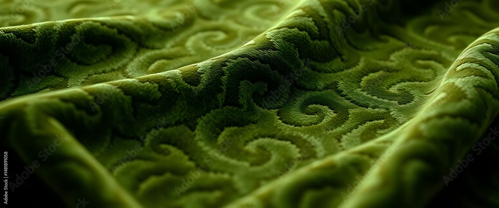 Fototapeta premium close up of a green fabric with swirls